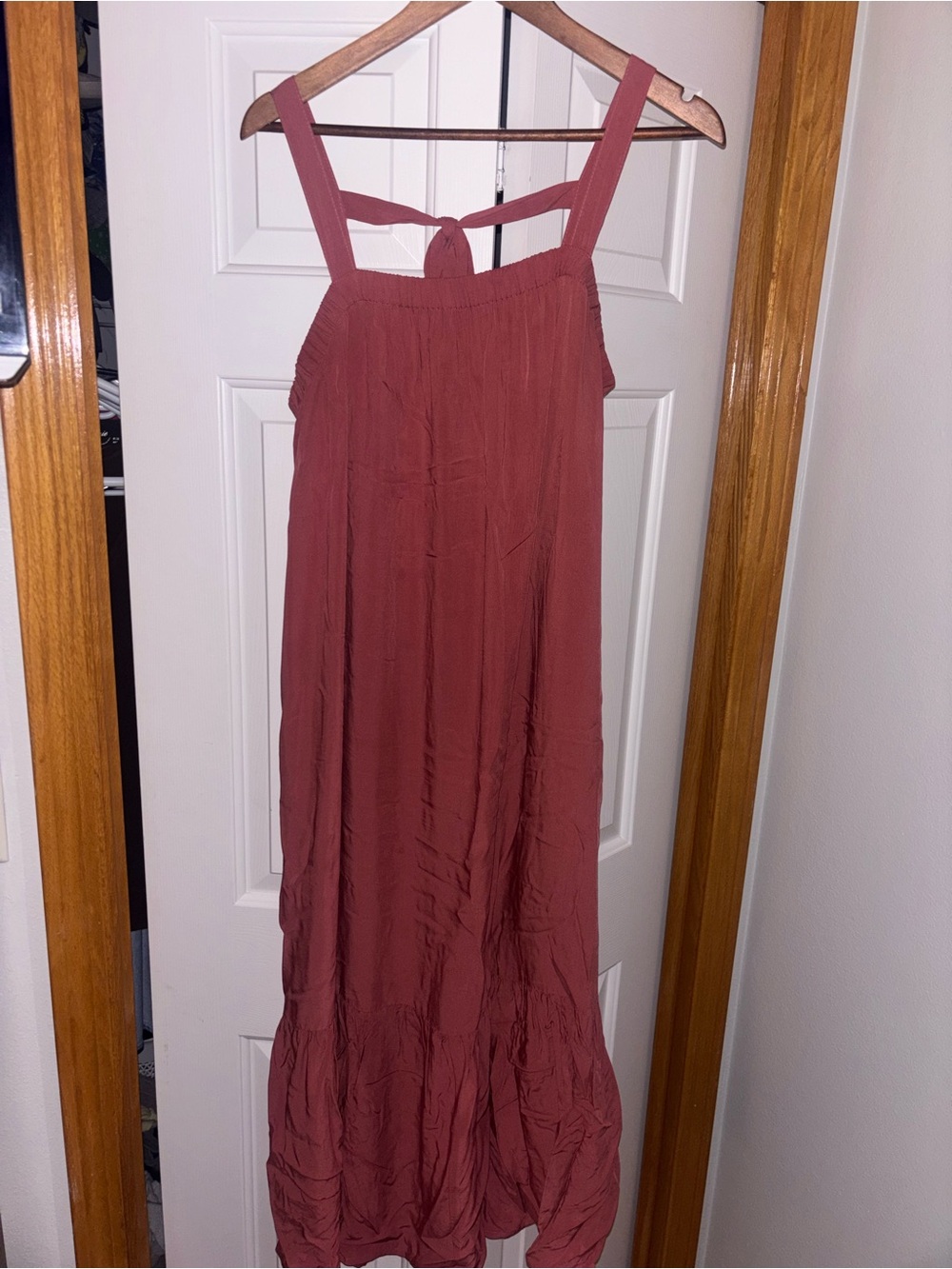 Old Navy Rust Maxi Dress with Tie Back Detail